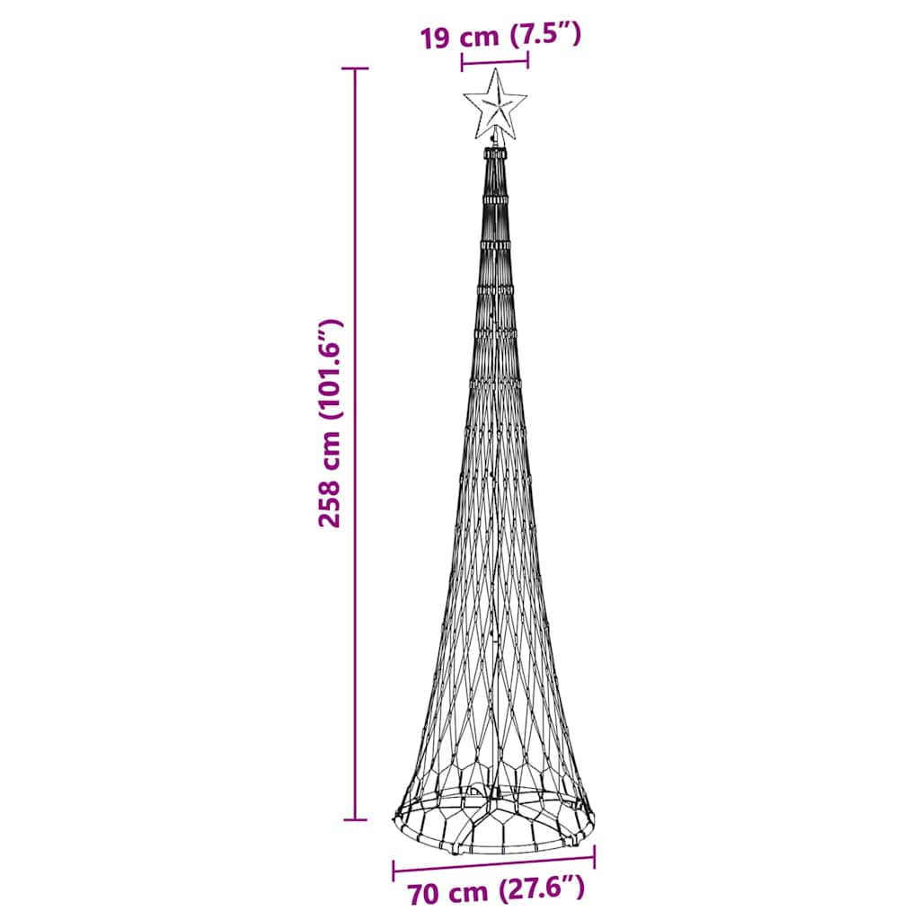 LED Weihnachtsbaum Mehrfarbig 70 x 70 x 250 cm Metall