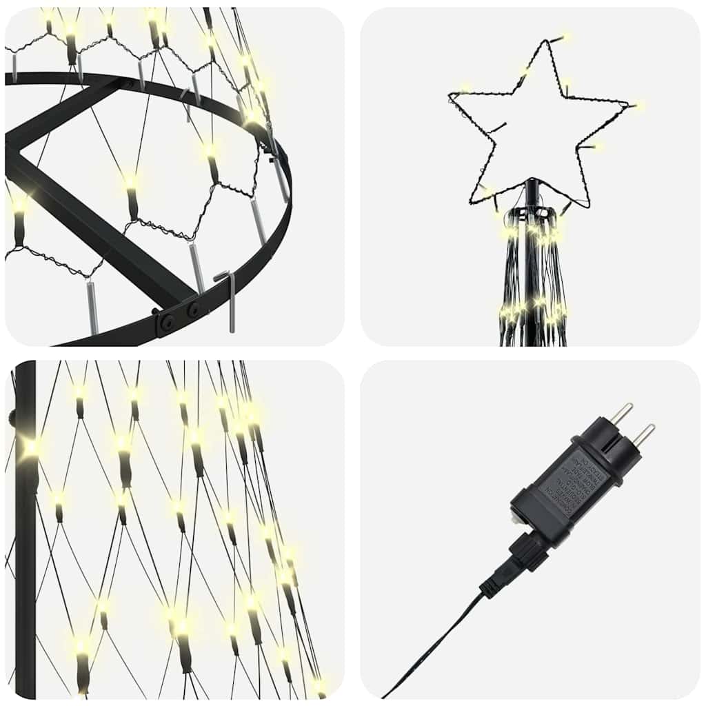 LED Weihnachtsbaum Warmes Weiß 71 x 71 x 184,5 cm Metall