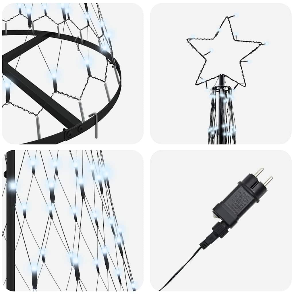 LED Weihnachtsbaum Kaltes Weiß 71 x 71 x 184,5 cm Metall