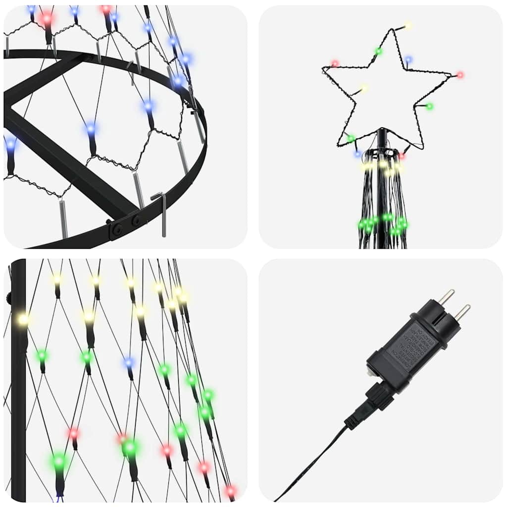 LED Weihnachtsbaum Mehrfarbig 71 x 71 x 184,5 cm Metall