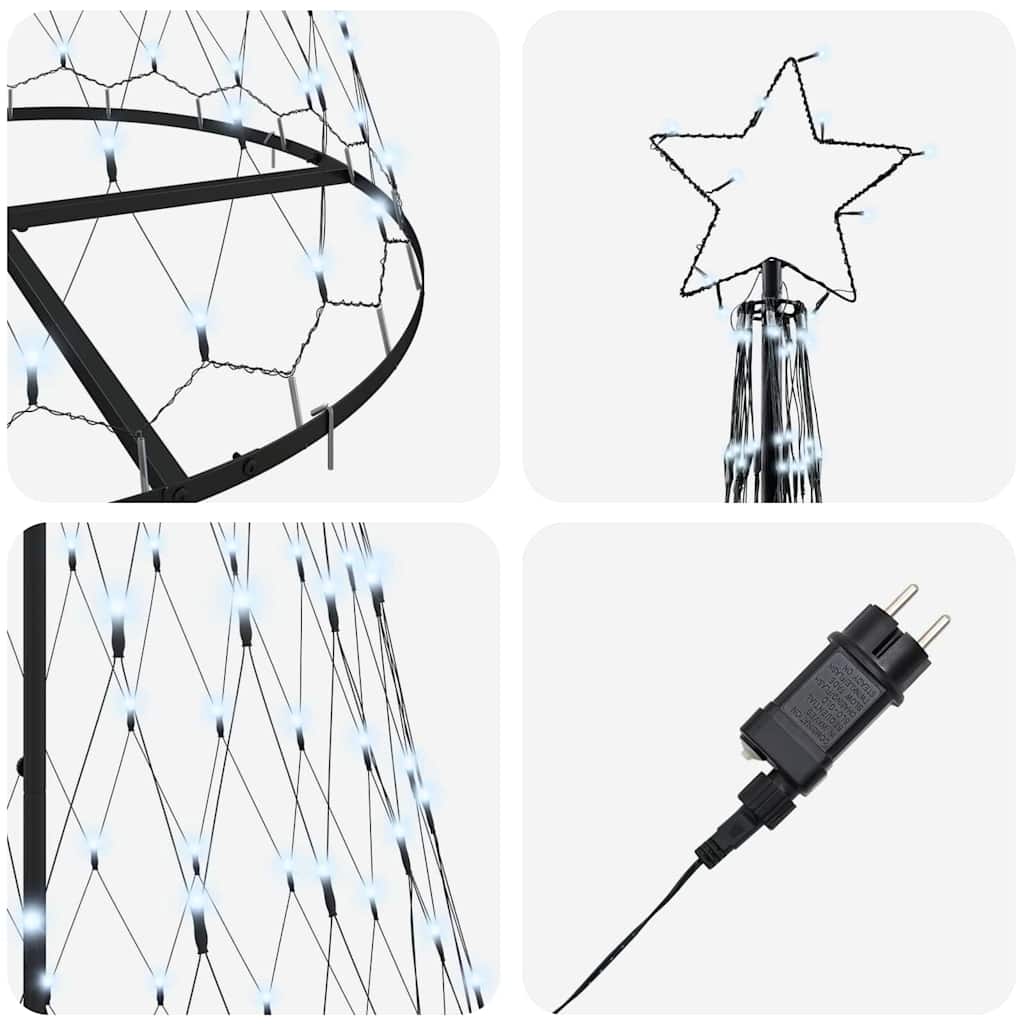LED Weihnachtsbaum Kaltes Weiß 100 x 100 x 250 cm Metall