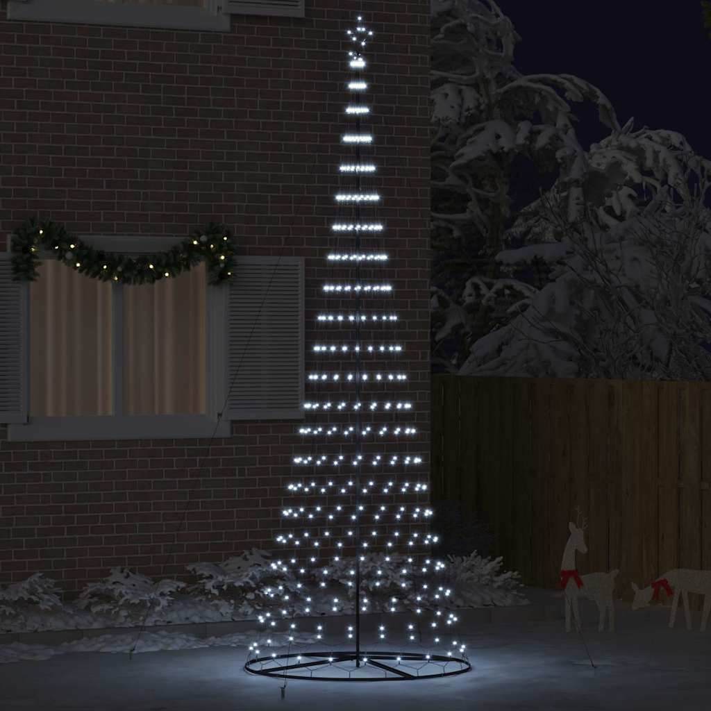 LED Weihnachtsbaum Kaltes Weiß 138,5 x 138,5 x 399 cm Metall