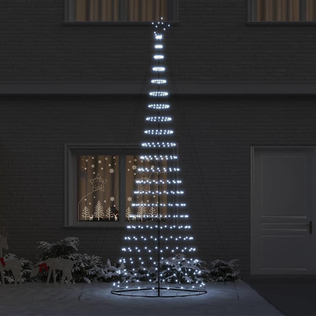 LED Weihnachtsbaum Kaltes Weiß 138,5 x 138,5 x 399 cm Metall
