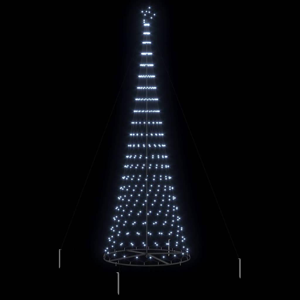 LED Weihnachtsbaum Kaltes Weiß 138,5 x 138,5 x 399 cm Metall