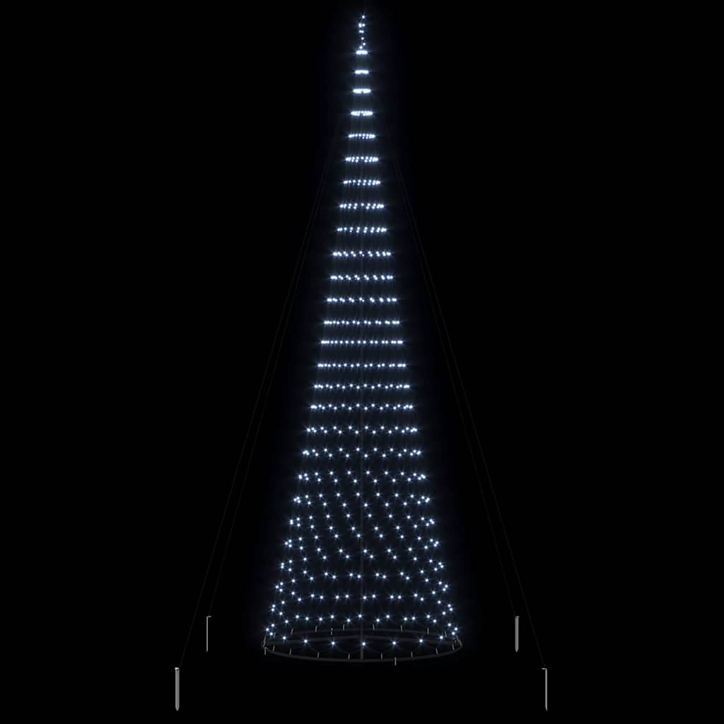LED Weihnachtsbaum Kaltes Weiß 138,5 x 138,5 x 399 cm Metall