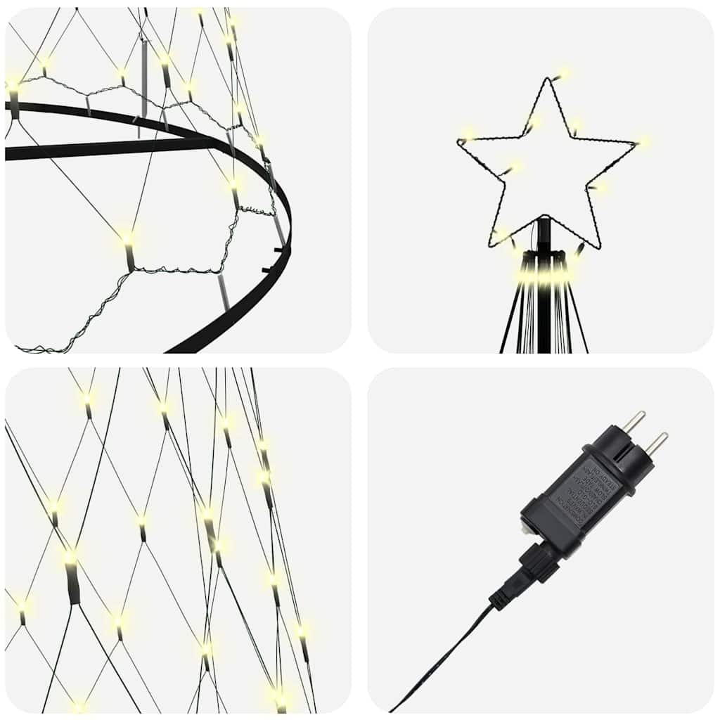 LED Weihnachtsbaum Warmes Weiß 160 x 160 x 500 cm Metall