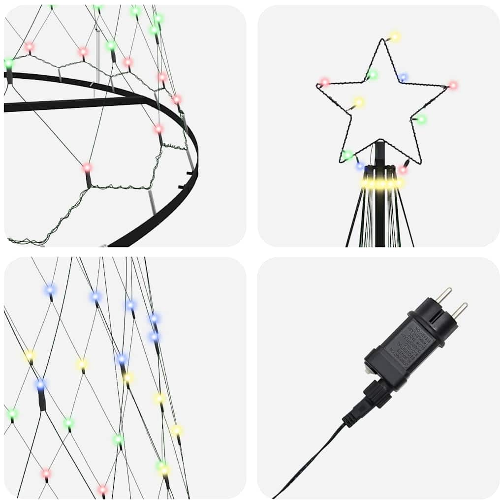 LED Weihnachtsbaum Mehrfarbig 160 x 160 x 500 cm Metall