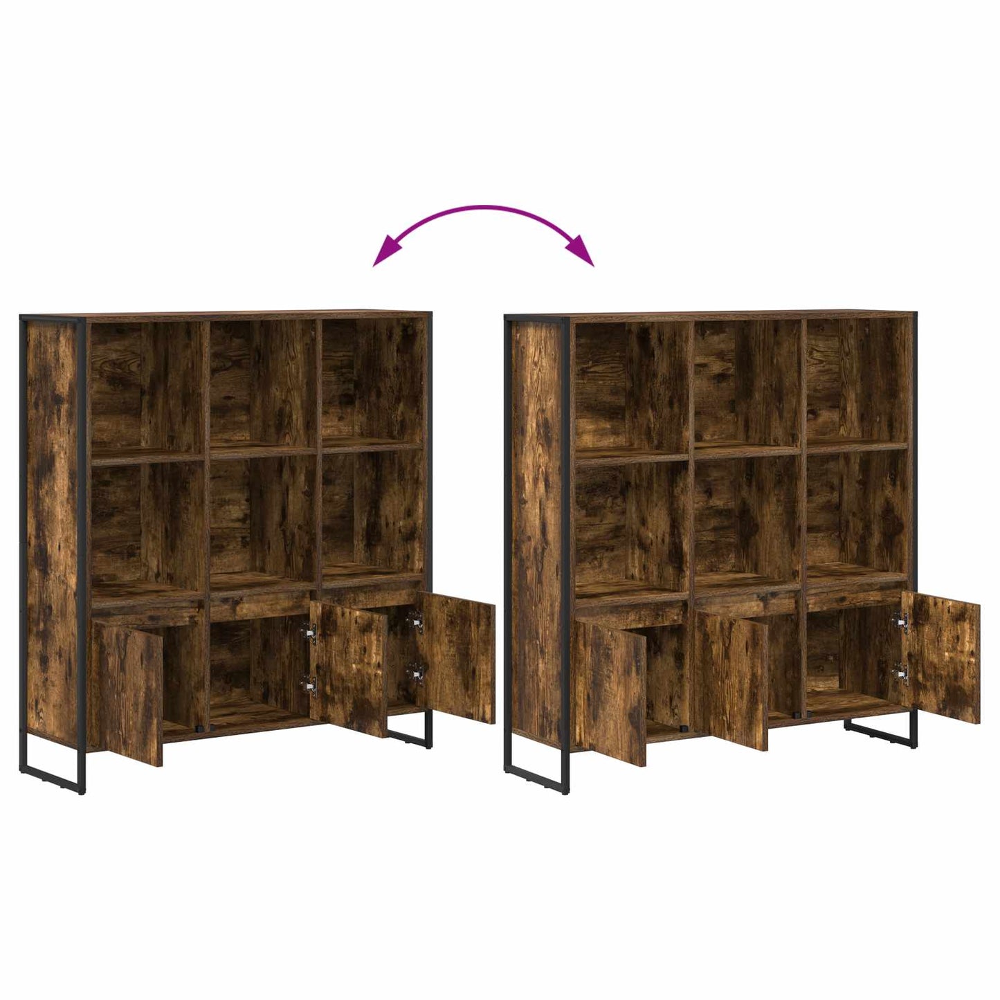 Bücherregal 2 pcs Raucharbe 99,5 x 30 x 108,5 cm Holzwerkstoff