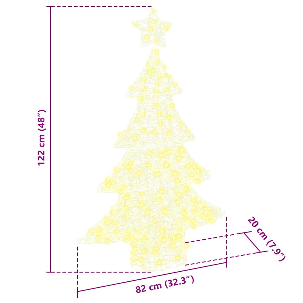 Weihnachtsbaum mit 100 LEDs Warmweiß 120 cm Acryl