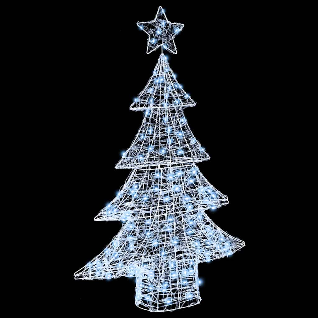 Weihnachtsbaum mit 100 LEDs Kaltweiß 120 cm Acryl