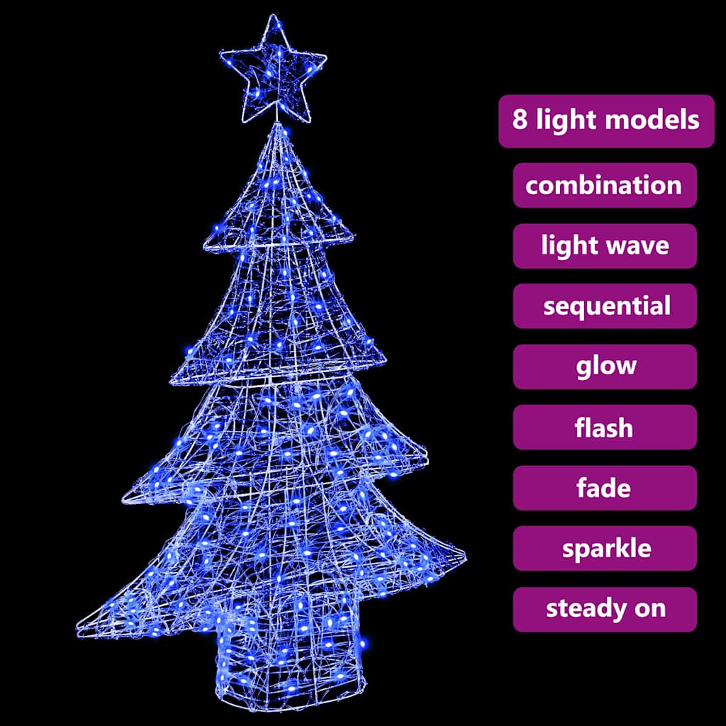 Weihnachtsbaum mit 100 LEDs Blau 120 cm Acryl