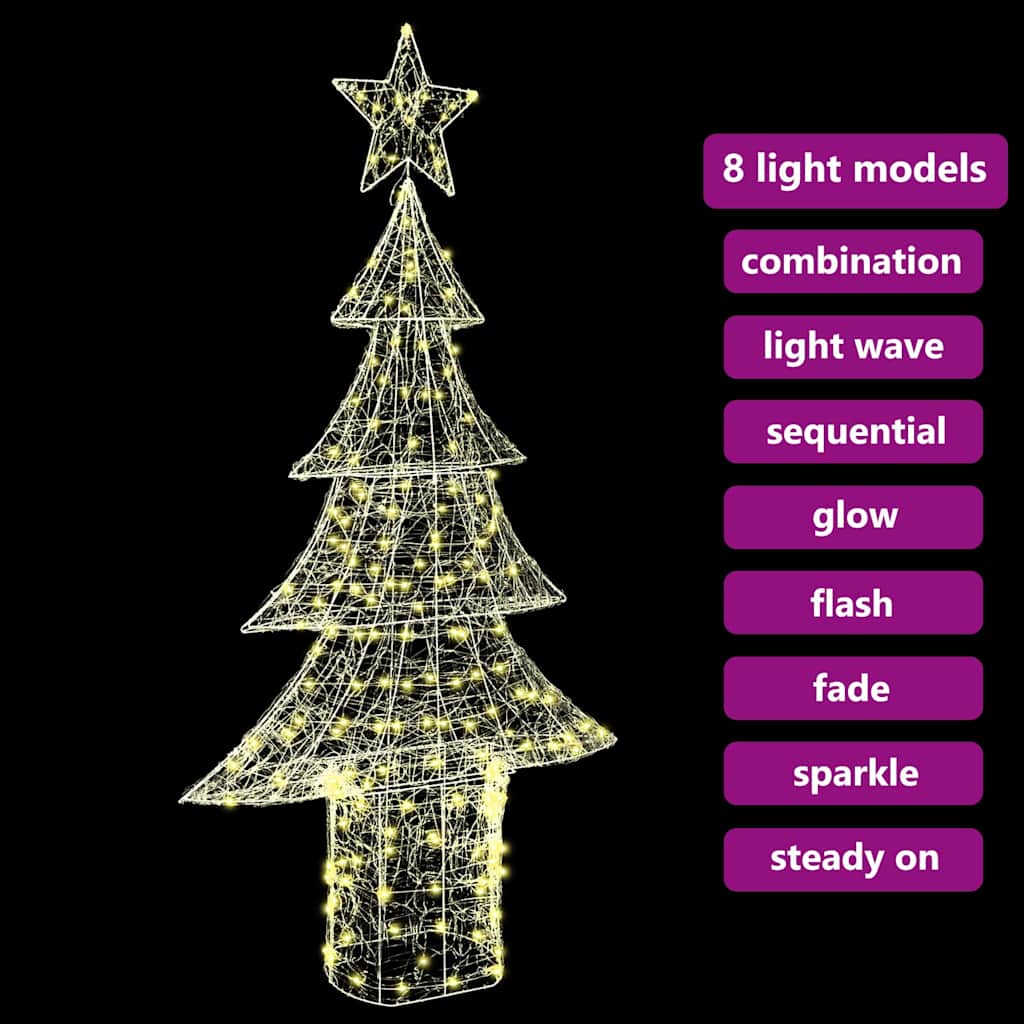 Weihnachtsbaum mit 240 LEDs Warmweiß 180 cm Acryl