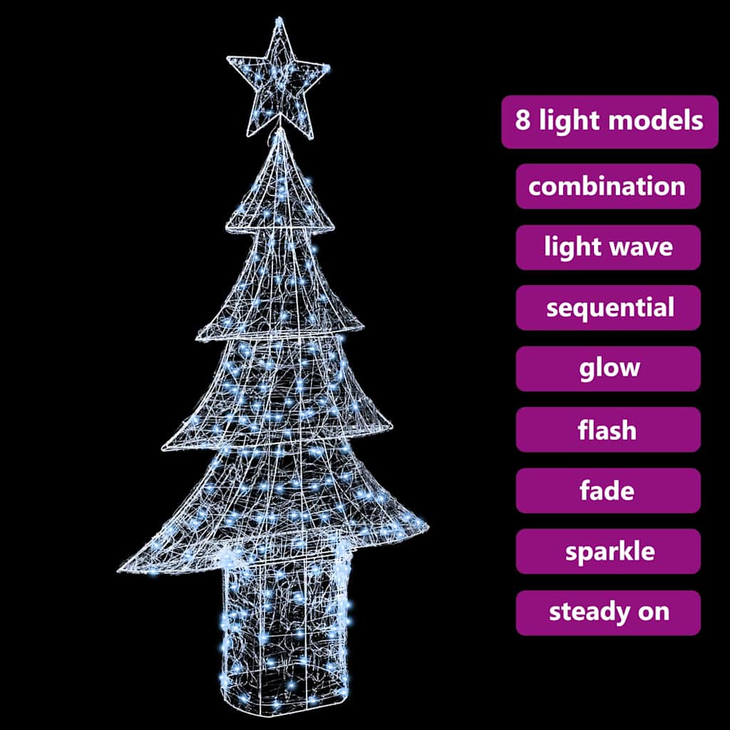 Weihnachtsbaum mit 240 LEDs Kaltweiß 180 cm Acryl