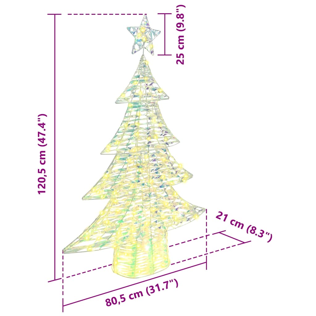 Weihnachtsbaum mit 120 LEDs Warmweiß 120 cm PET