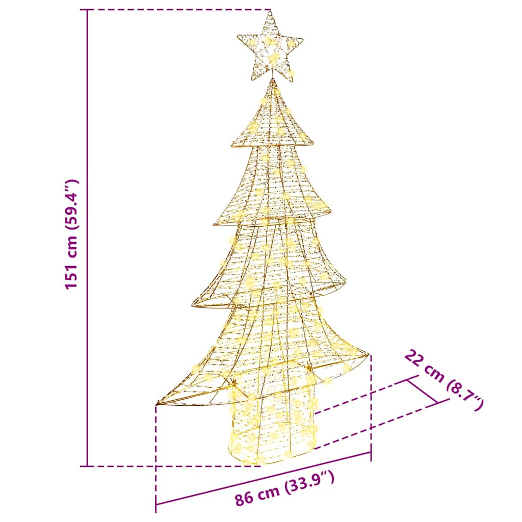 Weihnachtsbaum mit 160 LEDs Warmweiß 150 cm PET