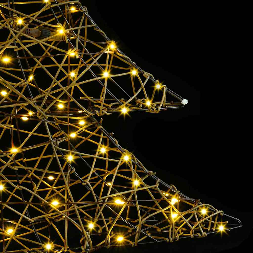 Weihnachtsbaum mit 120 LEDs Warmweiß 120 cm Rattan