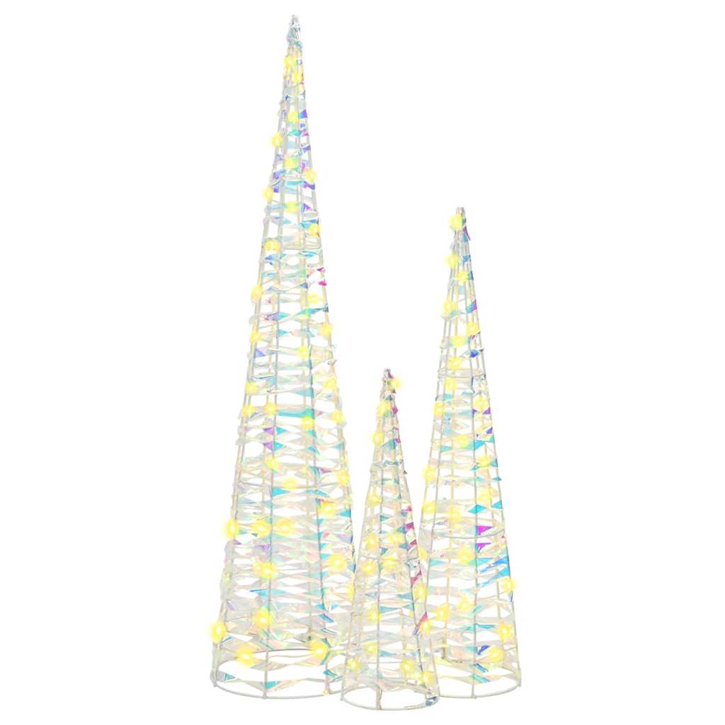Weihnachtsbaum mit 90 LEDs 3 pcs Warmweiß 20 x 20 x 80 cm PET