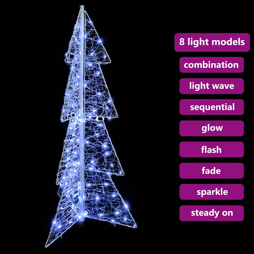 Weihnachtsbaum mit 100 LEDs Kalter Weiß 120 cm Acryl
