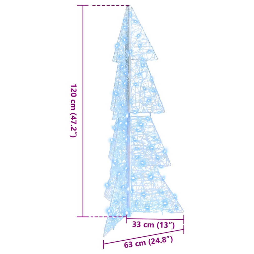 Weihnachtsbaum mit 100 LEDs Kalter Weiß 120 cm Acryl