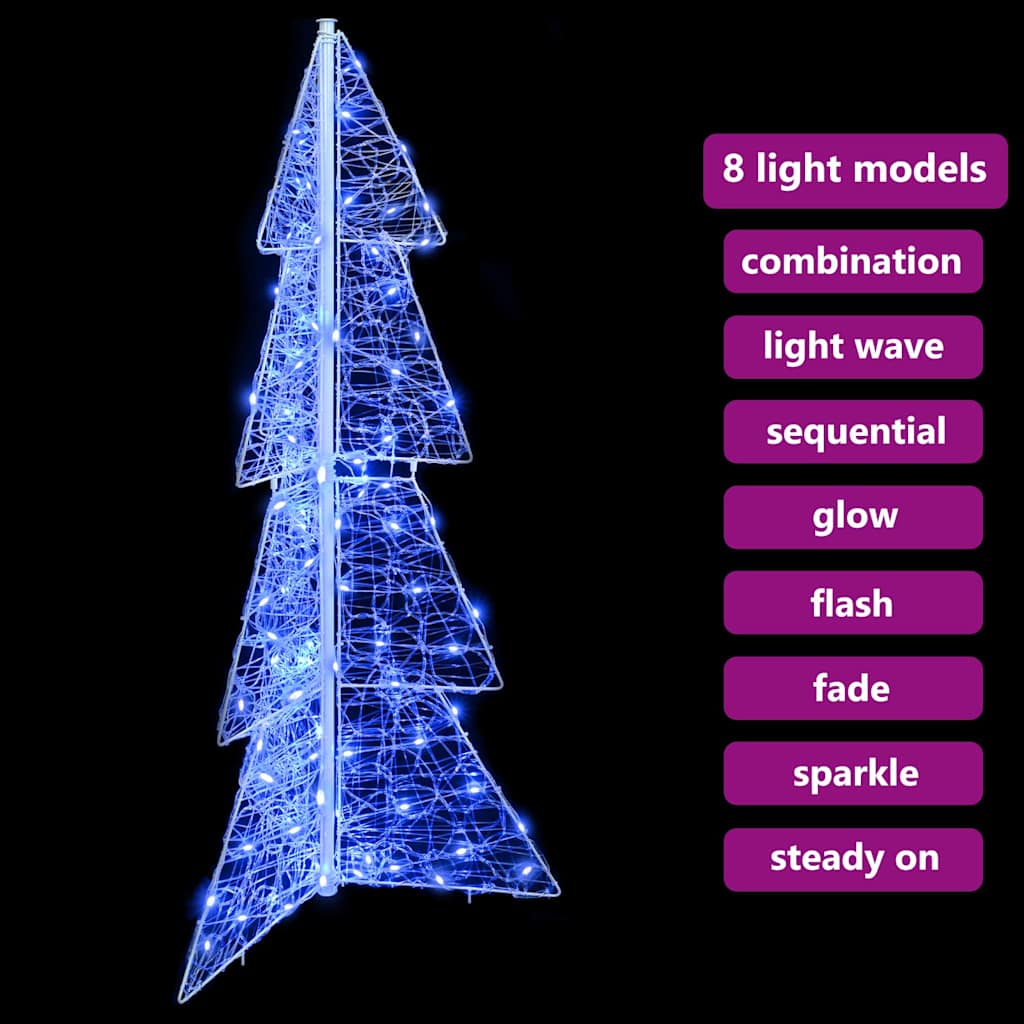 Weihnachtsbaum mit 100 LEDs Blau 120 cm Acryl