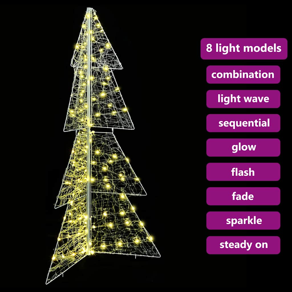 Weihnachtsbaum mit 160 LEDs Warmes Weiß 150 cm Acryl