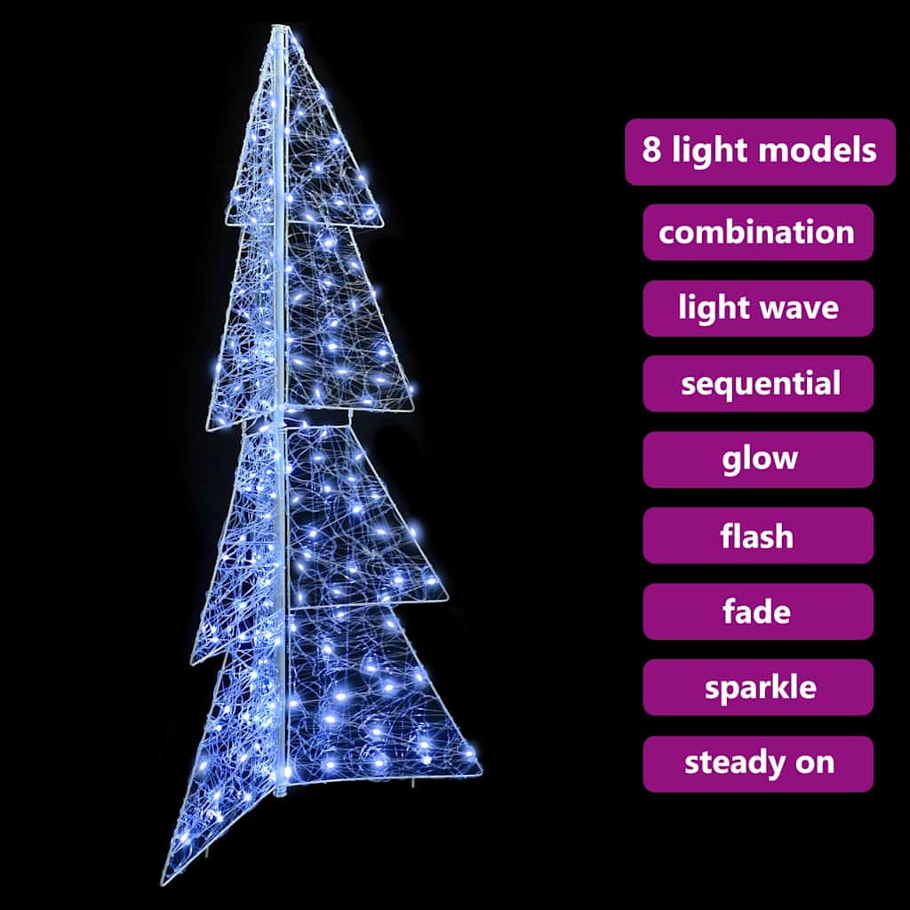 Weihnachtsbaum mit 160 LEDs Kalter Weiß 150 cm Acryl