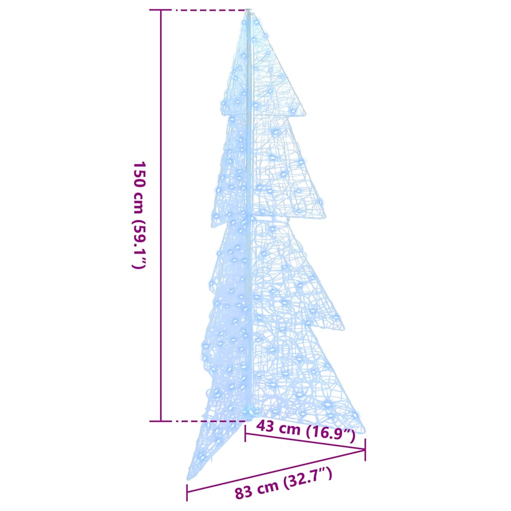 Weihnachtsbaum mit 160 LEDs Kalter Weiß 150 cm Acryl