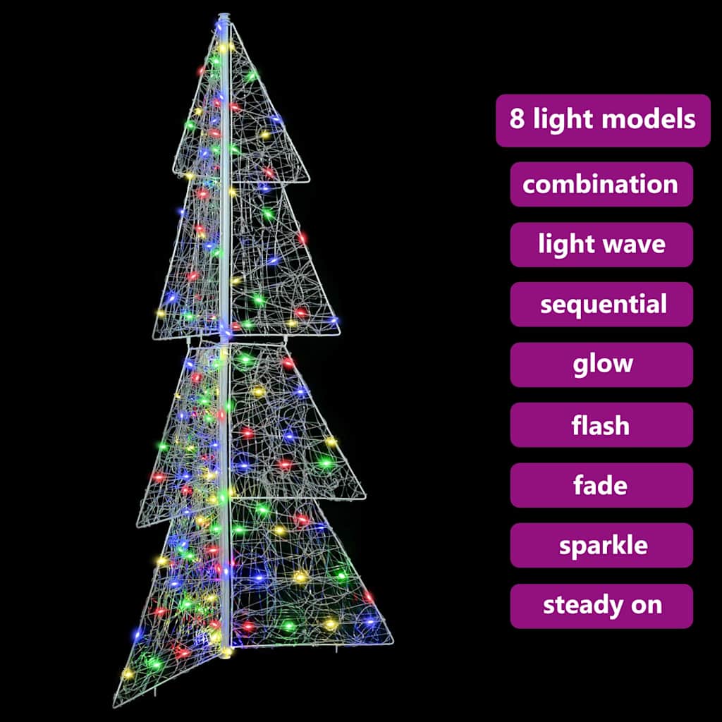 Weihnachtsbaum mit 160 LEDs Mehrfarbig 150 cm Acryl