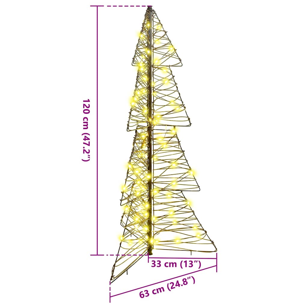 Weihnachtsbaum mit 100 LEDs Warmes Weiß 120 cm Rattan