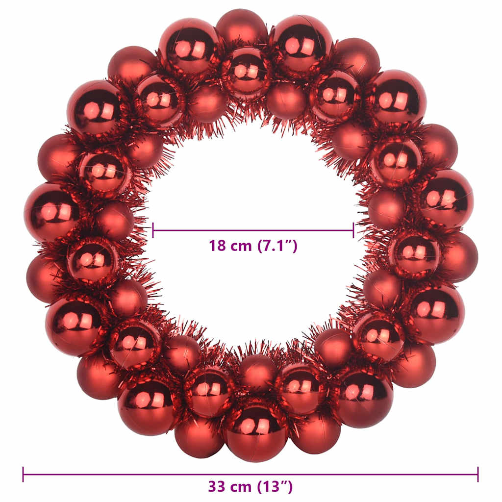 Weihnachtsballkränze 2 pcs Rot 33 x 33 x 7 cm Polystyrol