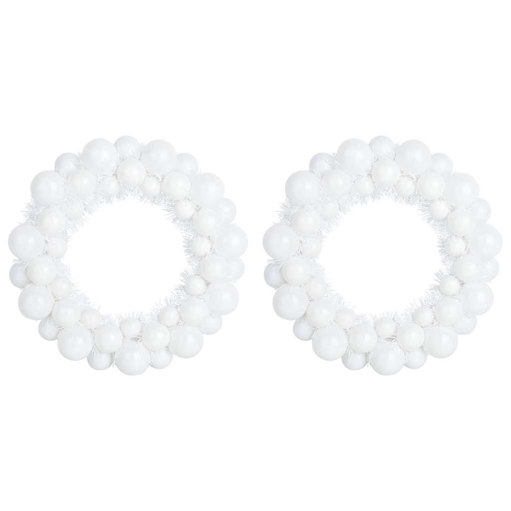Weihnachtsballkränze 2 pcs Weiß 33 x 33 x 7 cm Polystyrol
