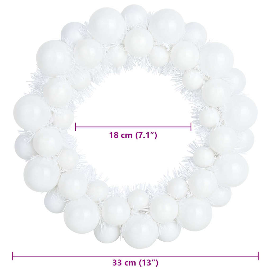 Weihnachtsballkränze 2 pcs Weiß 33 x 33 x 7 cm Polystyrol