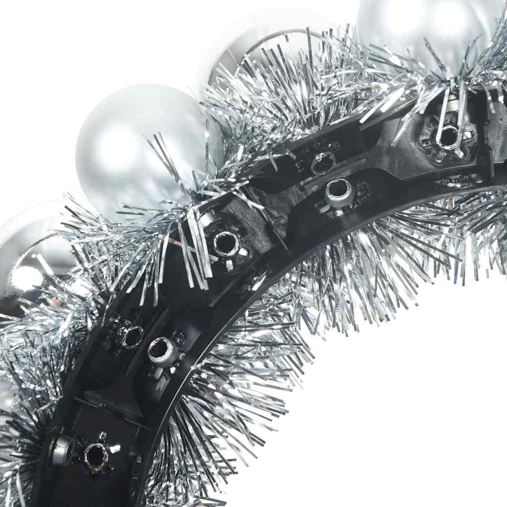 Weihnachtsballkränze 2 pcs Silber 33 x 33 x 7 cm Polystyrol