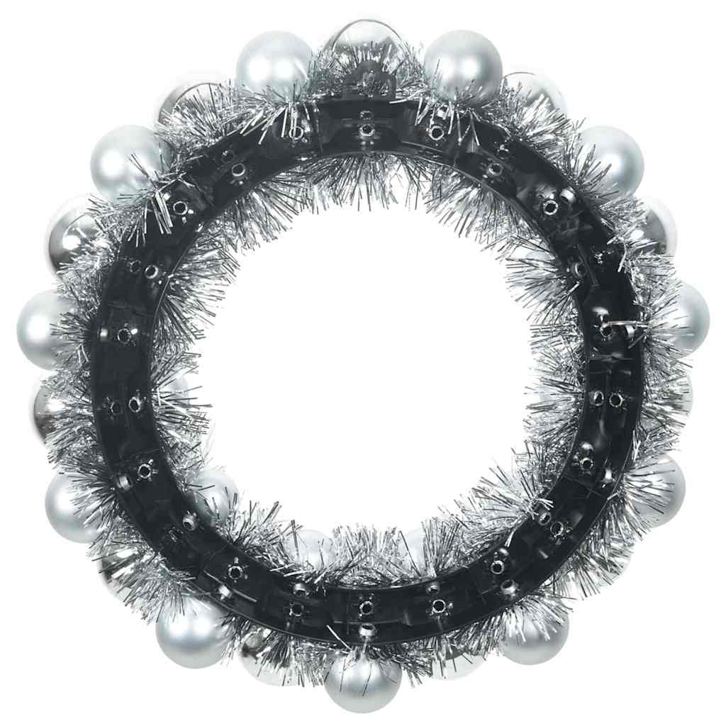 Weihnachtsballkränze 2 pcs Silber 33 x 33 x 7 cm Polystyrol