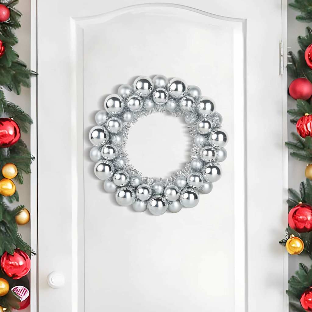 Weihnachtsballkränze 2 pcs Silber 33 x 33 x 7 cm Polystyrol