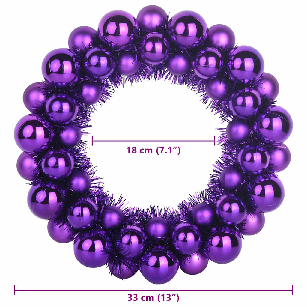 Weihnachtsballkränze 2 pcs Lila 33 x 33 x 7 cm Polystyrol