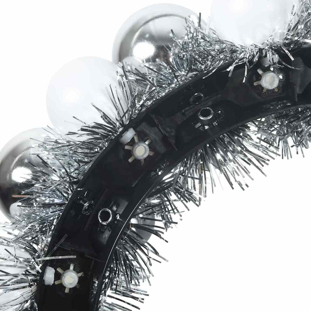 Weihnachtsballkränze 2 pcs Weiß und Silber 33 x 33 x 7 cm