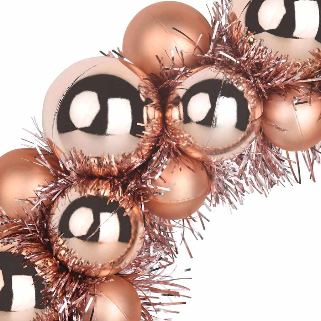 Weihnachtsballkränze 2 pcs Rose Gold 33 x 33 x 7 cm Polystyrol