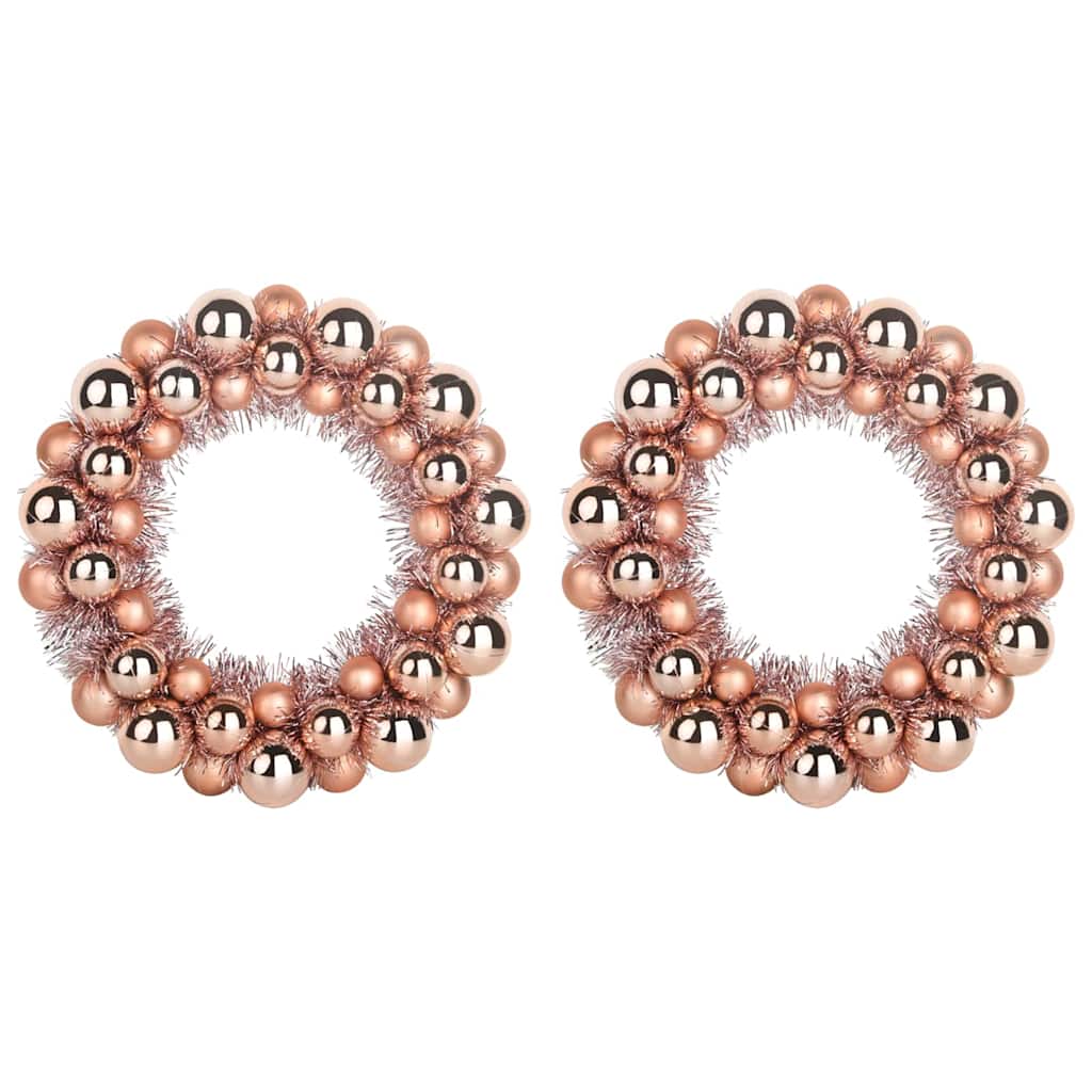 Weihnachtsballkränze 2 pcs Rose Gold 33 x 33 x 7 cm Polystyrol