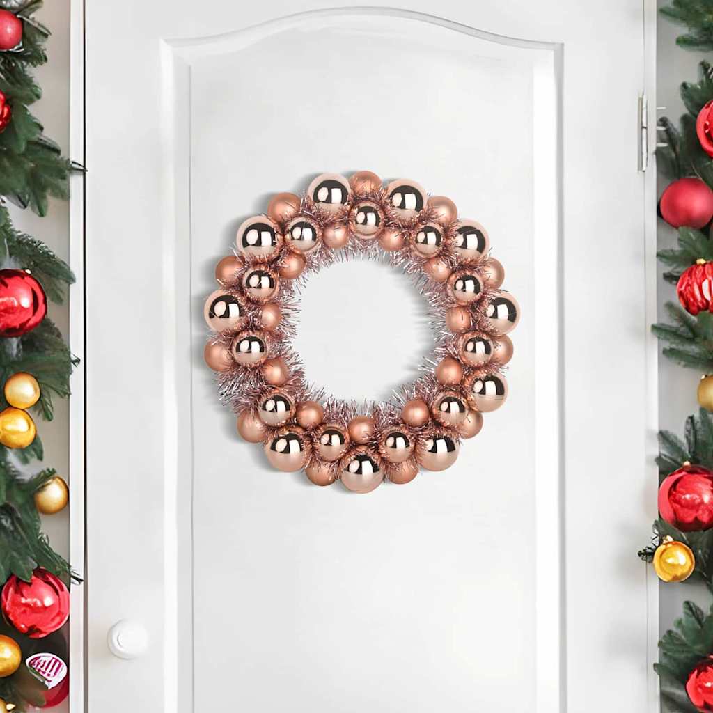 Weihnachtsballkränze 2 pcs Rose Gold 33 x 33 x 7 cm Polystyrol