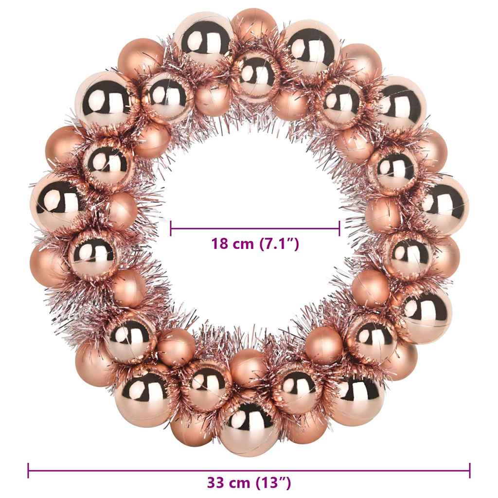 Weihnachtsballkränze 2 pcs Rose Gold 33 x 33 x 7 cm Polystyrol