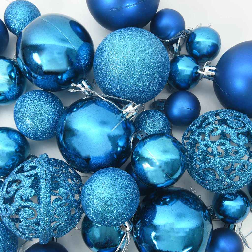 Weihnachtskugel-Set mit 300 LEDs 120 pcs Blau Kunststoff