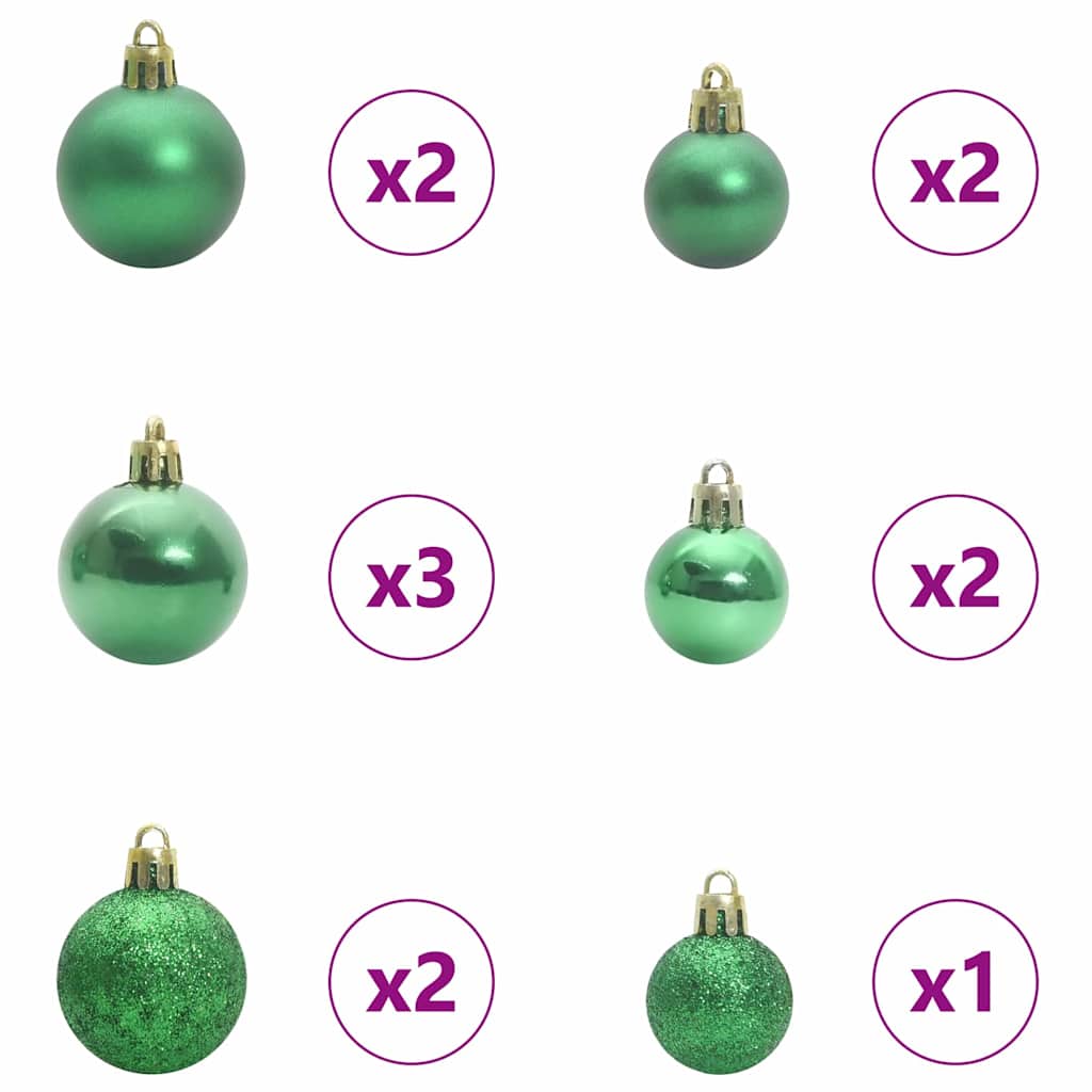 Weihnachtskugel-Set mit 150 LEDs 61 pcs Mehrfarbig Kunststoff