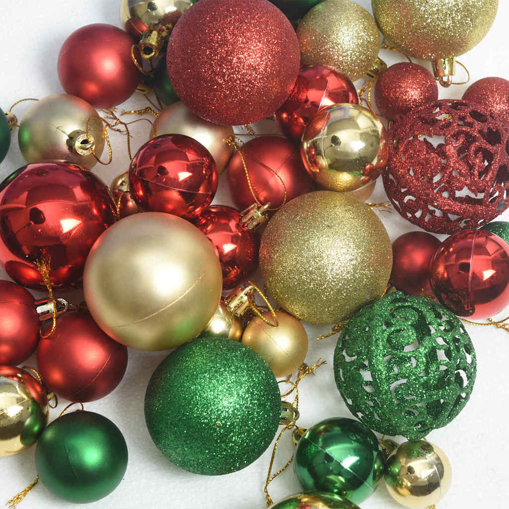 Weihnachtskugel-Set mit 300 LEDs 120 pcs Mehrfarbig Kunststoff