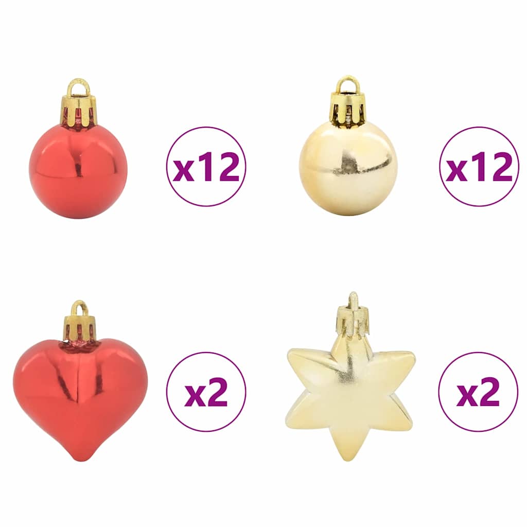 Weihnachtskugel-Set 40 pcs Gold und Rot