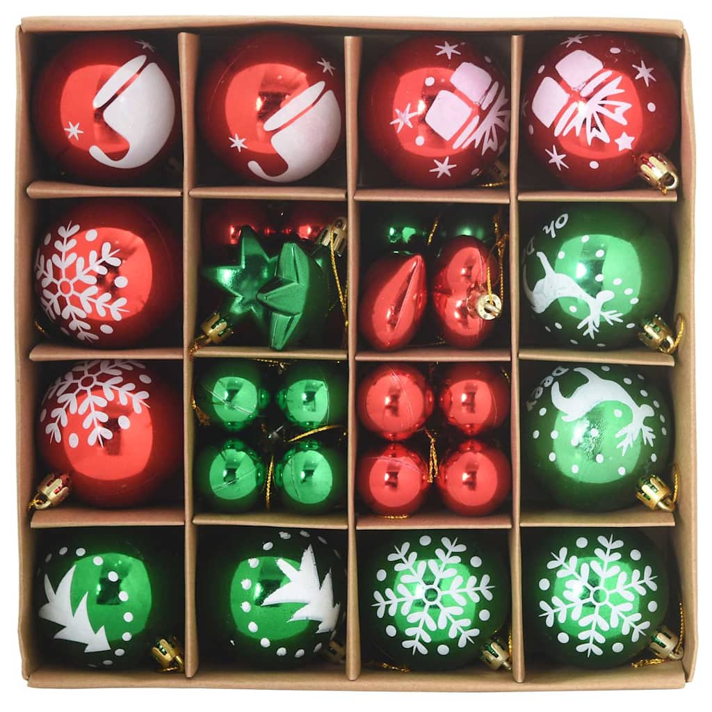Weihnachtskugel-Set 40 pcs Rot und Grün