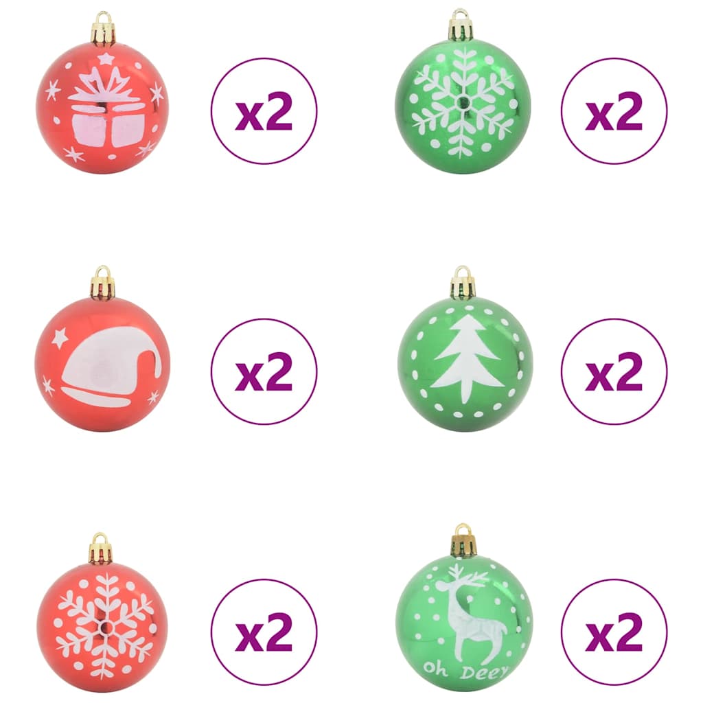 Weihnachtskugel-Set 40 pcs Rot und Grün