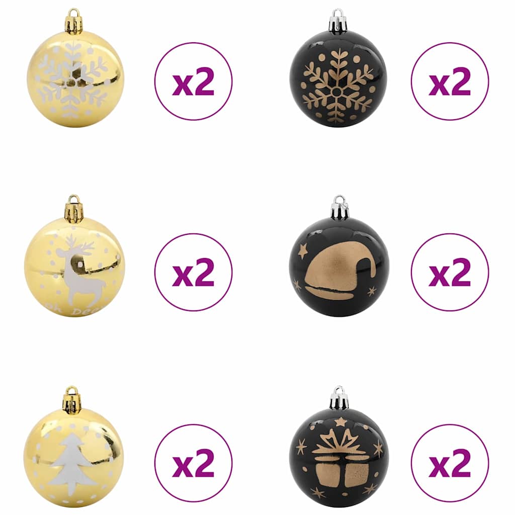 Weihnachtskugel-Set 40 pcs Schwarz und Gold