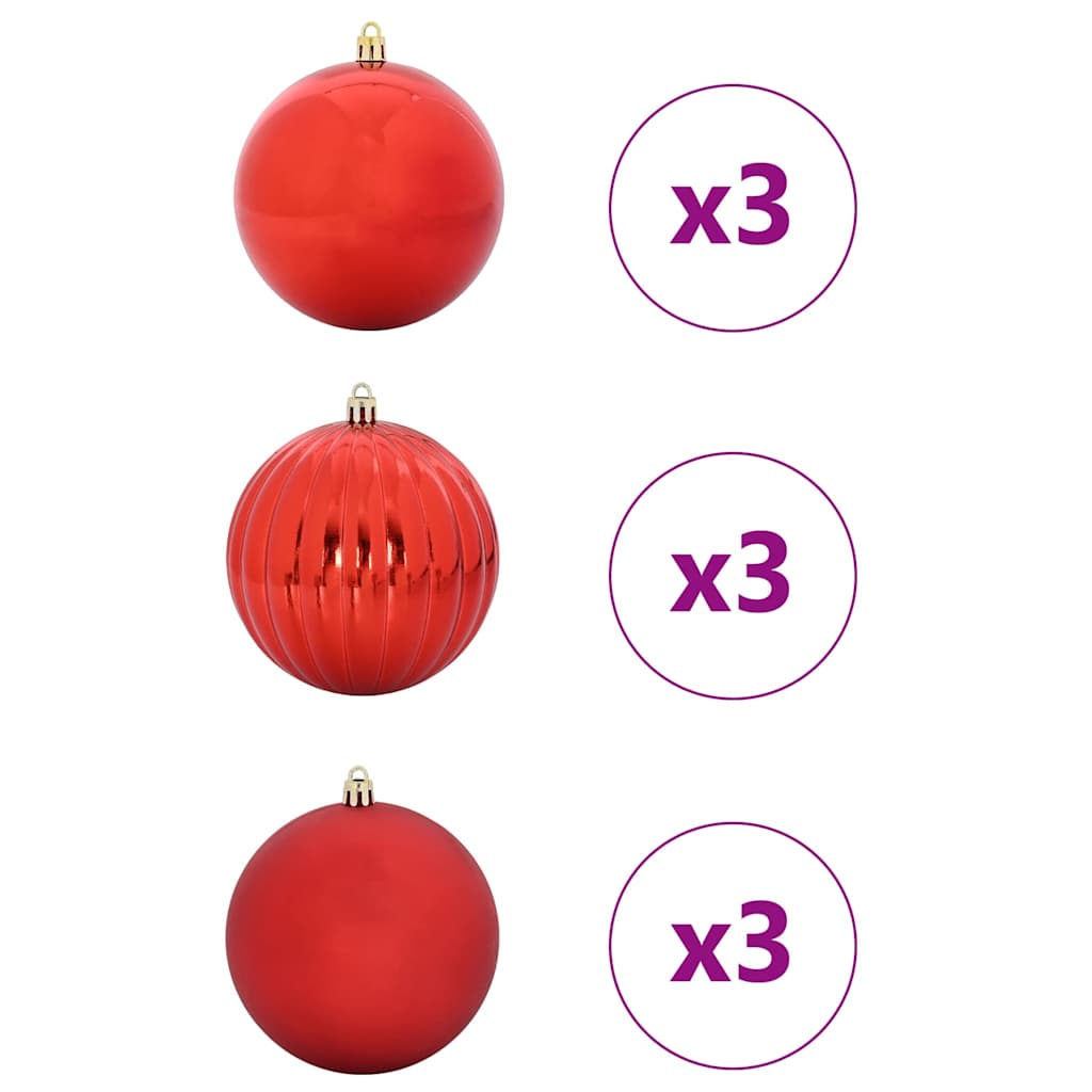 Weihnachtskugel-Set 9 pcs Rot