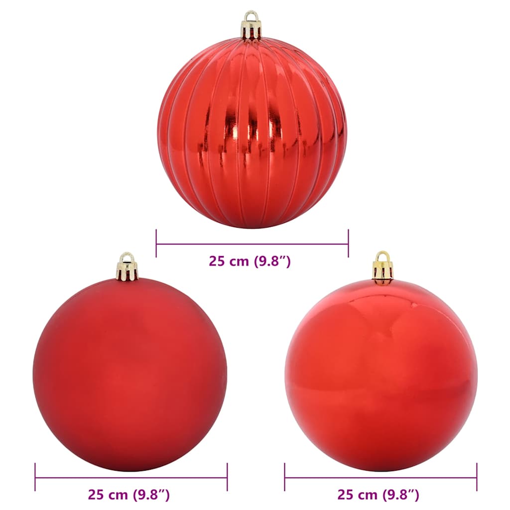 Weihnachtskugel-Set 3 pcs Rot